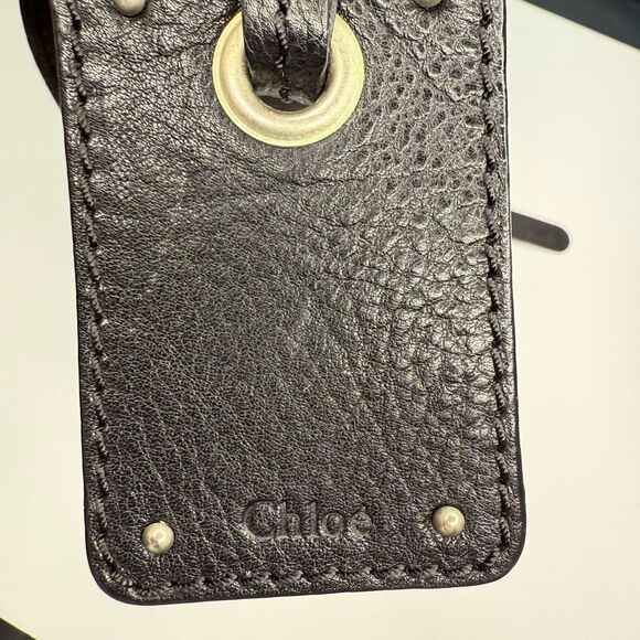 Chloé Tracy Two-Tone Leather Tote Satchel Black & Brown Top Handle Certification - Picture 12 of 14